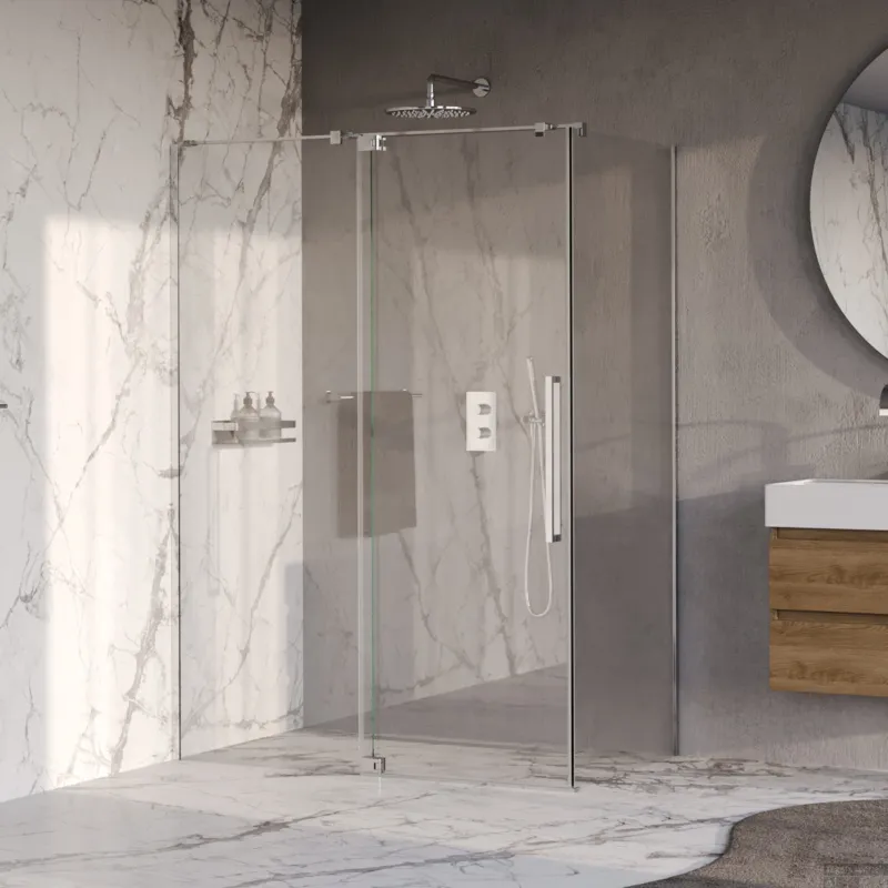 Seizoensaanbieding BRAUER Stellar douchecabine met draaideur helder glas 140x80x200 omkeerbaar incl. glascoating chroom
