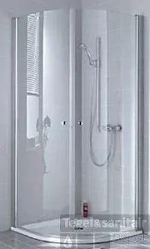 Rechtstreeks Van De Fabrikant Kermi Atea Kwartrond 90x200 Cm. R-50 Zilver Glans-helder Clean