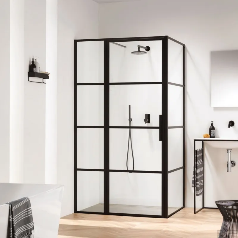 Douchecabine Sealskin Soho Matzwart 120x100cm 210cm Hoog Helderglas 8mm Weekendaanbieding