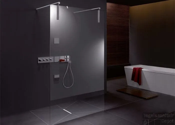 Kermi Walk-in Shower Free Xs Inloopdouche 120x200 Met Profiel M/plafondsteun Zilver Glans-helder Glas Betaalbaar