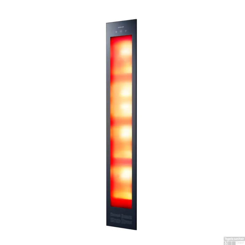 Rechtstreeks Van De Fabrikant Sunshower Deluxe Black UV en Infrarood Inbouwapparaat 32x187x16 cm Aluminium Zwart