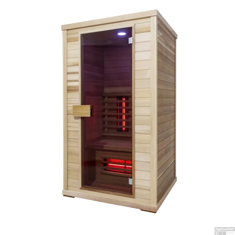 Beperkte Voorraad Infraroodsauna Elite Wellness Premiumline Finland 110x100x200 cm Red Cedar Hout