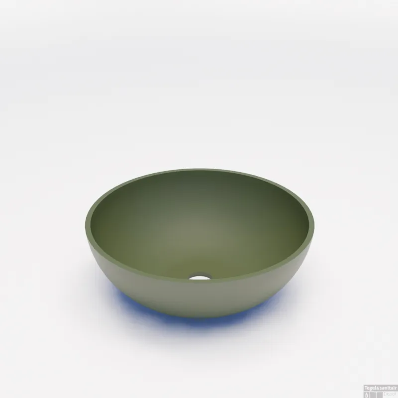 Waskom BWS Dorn 40X40X15cm Rond Solid Olijf Groen Mat Tijdelijk Beschikbaar
