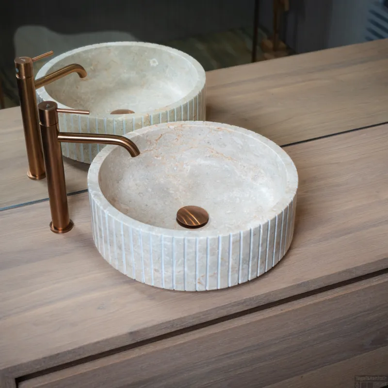 Waskom Loutro Jayda Rond 40x40x14 cm Marmer Nieuw