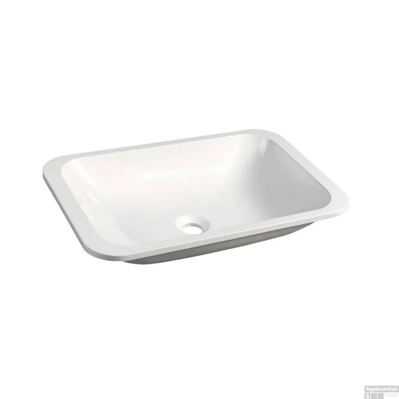 Laatste Kans Wastafel Inbouw Sapho Kama Rechthoekig 50x26x12 cm Cast Marble Wit