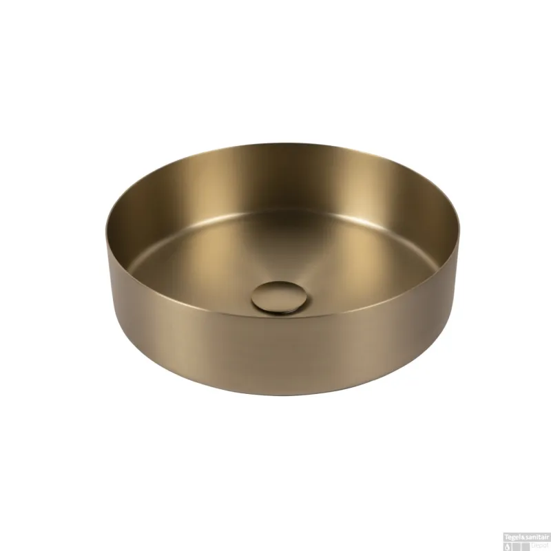 Beperkte Voorraad Waskom BWS Industrial 40 cm met PVD Coating Geborsteld Messing