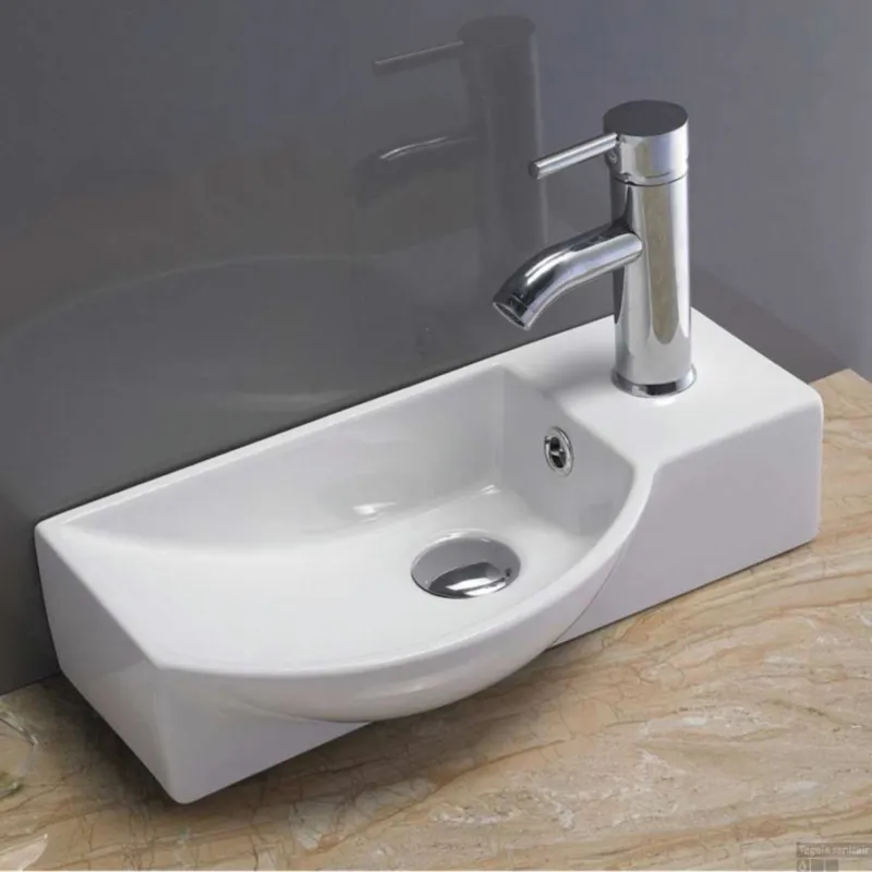 Veilige Betaling Fontein Sanilux Bee Rechthoek Keramiek met overloop 40x22x10 cm Rechts