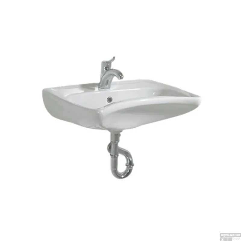 Rolstoel Wastafel BWS 49x60 cm 1 Kraangat Keramiek Wit Exclusieve Aanbieding
