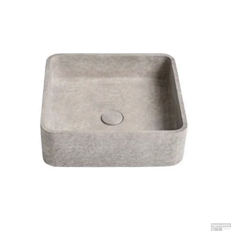 Rechtstreeks Van De Fabrikant Waskom Ideavit Idea.Zoe 39x39x12 cm Vierkant Beton Grijs/Bruin