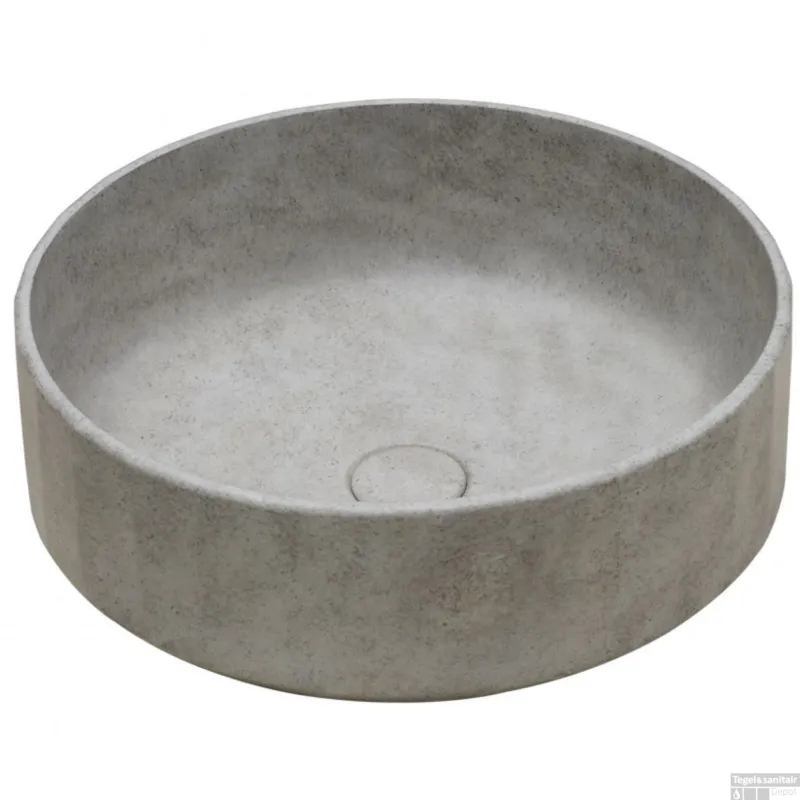 Weekendaanbieding Waskom Ideavit Idea.Lixir 42x42x15 cm Rond Beton Grijs