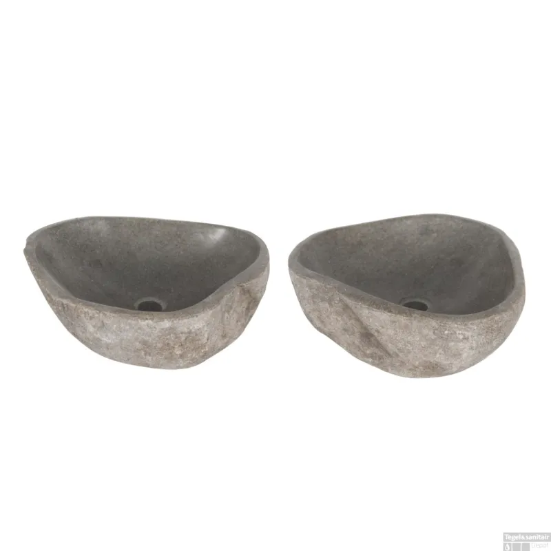 Seizoensaanbieding 2x Waskom Differnz Lombok 40x50cm Riverstone Grijs