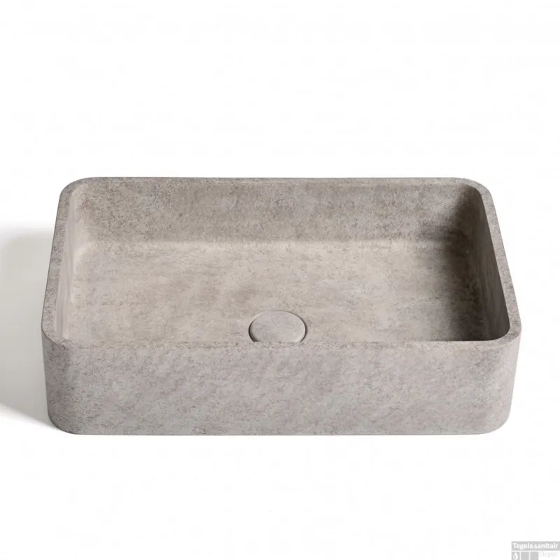 Waskom Ideavit Idea.Gaia 50x32.5x12 cm Vierkant Beton Grijs/Bruin Lage Kosten