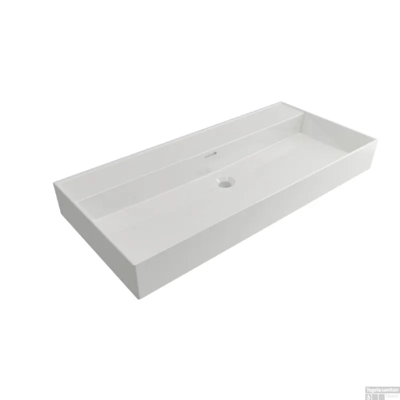 Wastafel Plieger Kansas Zonder Kraangat 100x46,6 cm met Overloop Wit Betaalbaar