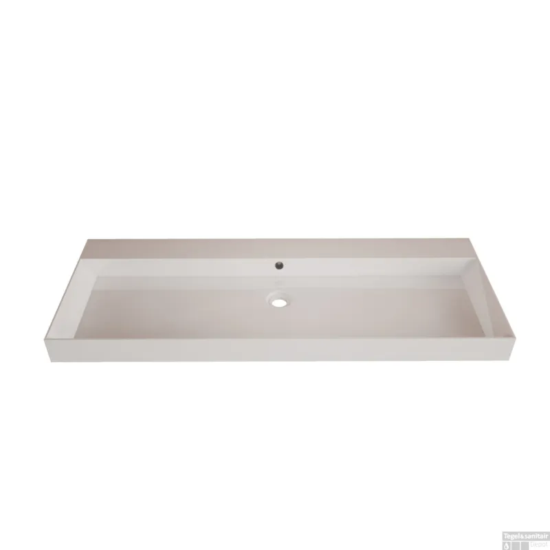 Tijdelijk Beschikbaar Wastafel Gliss Design Lako 120 cm 2 Kraangaten Glans Wit
