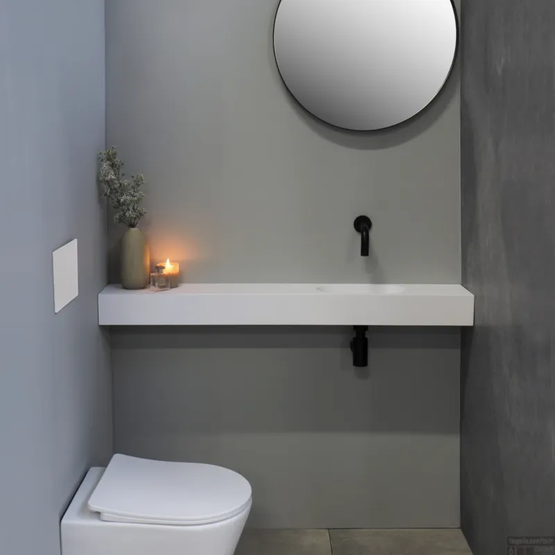 Bestel Nu Fontein INK Nice Time Ink Fonteinplateau Polystone 120x20x10 Rechthoekige Kom Rechts 1 Kraangat Glans Wit