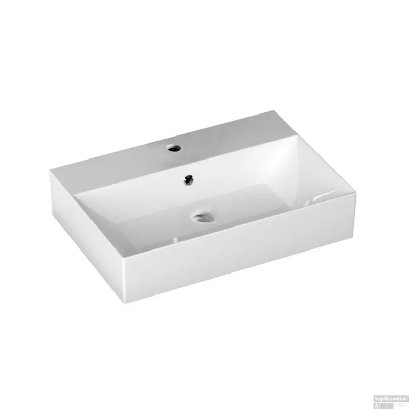 Beperkte Voorraad Wastafel Opbouw Sapho Aqualine Rechthoekig 60x42x13.3 cm Keramiek Wit