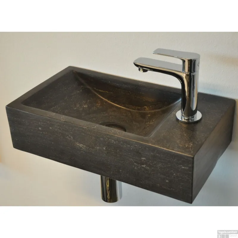 Voordeelprijs BWS Natuursteen Fontein Zwart 40x22x10 cm (Kraangat Rechts)