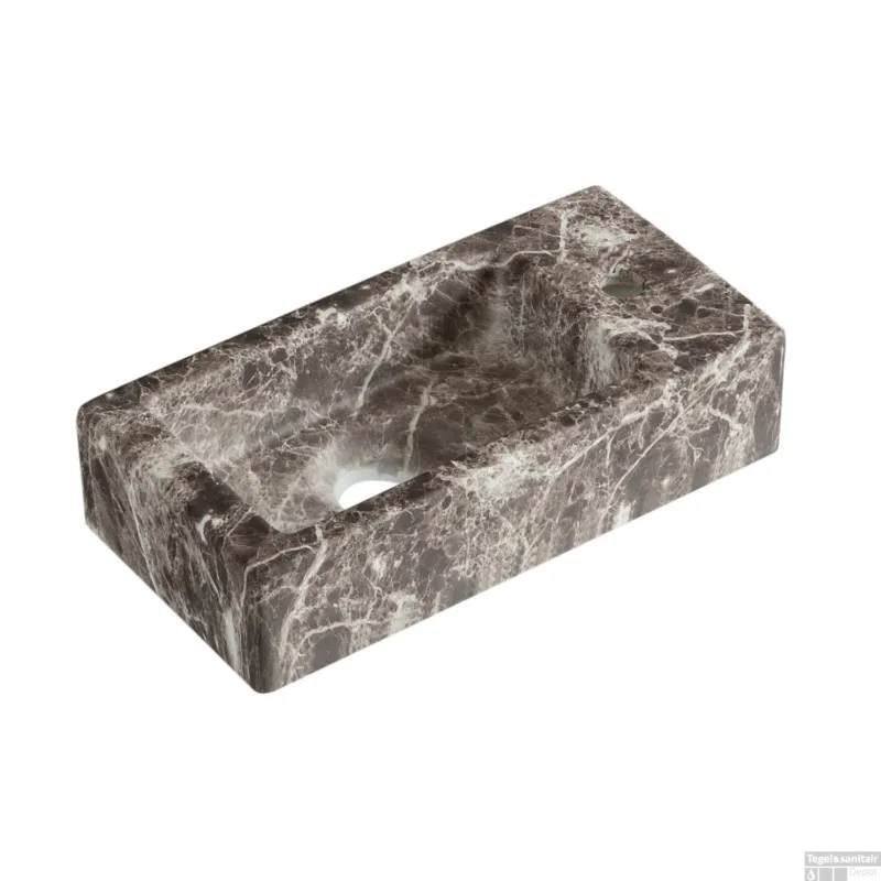Tijdelijk Beschikbaar Fontein Best Design Allure 36x18x9 cm Rechts Marmer Bruin
