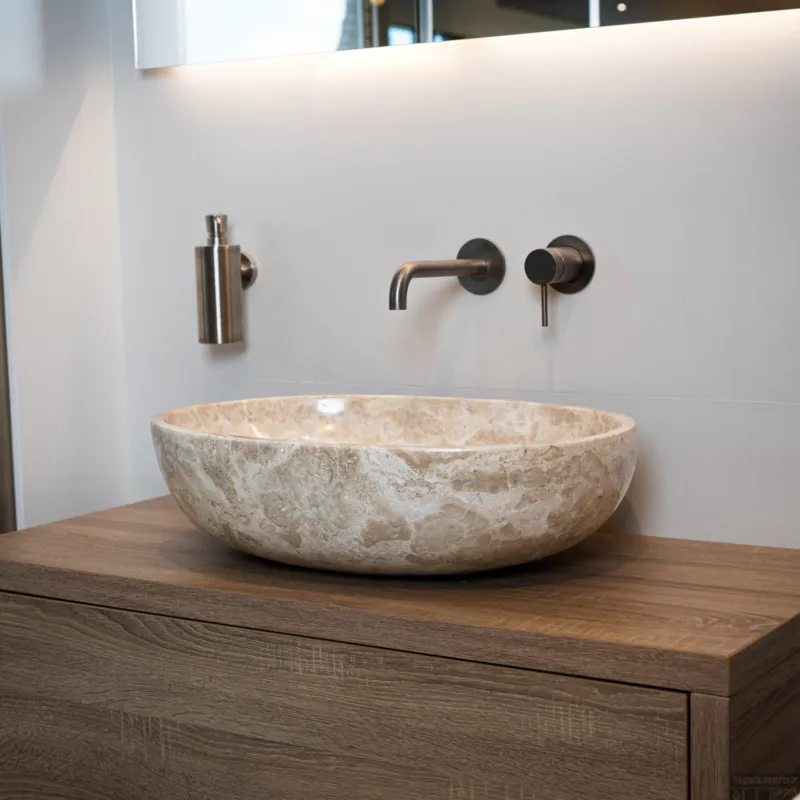 Waskom Loutro Elleni S Rechthoek 57x40.5x15 cm Marmer Sand Dagaanbieding