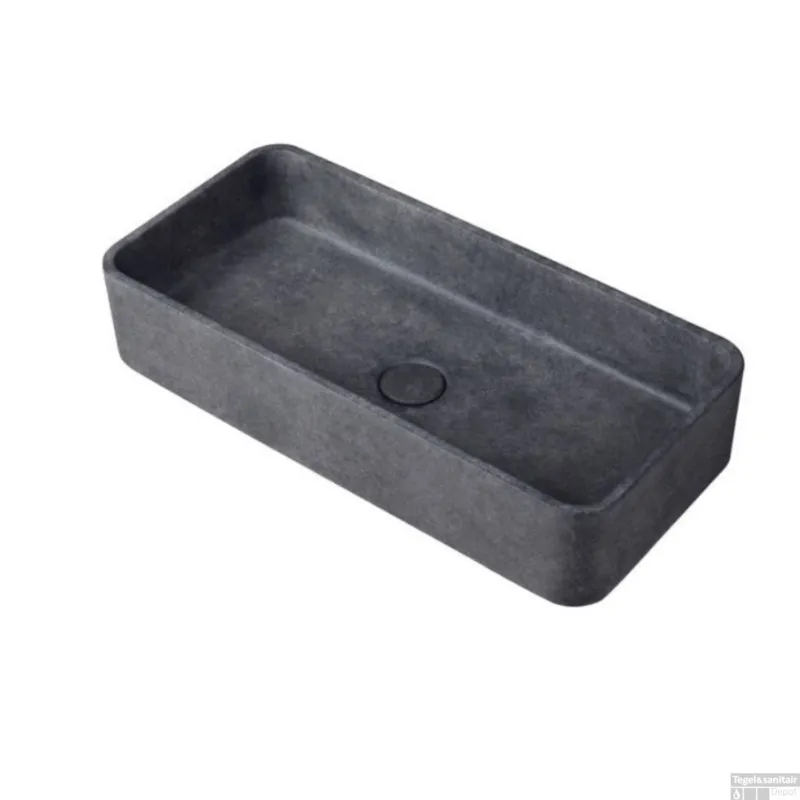 Finale Uitverkoop Waskom Ideavit Idea.Max 60x28x12 cm Rechthoek Beton Donker Grijs