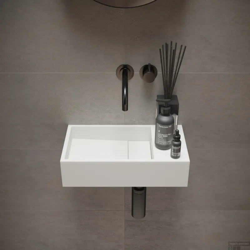 Laatste Kans Fontein Ideavit Solidcube 40x22x10 cm Solid Surface Omkeerbaar Mat Wit