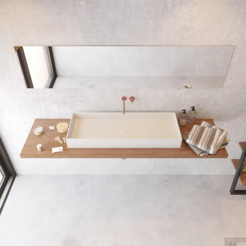 Opbouw Waskom Ideavit Solidjoy 100x37,5x11 cm Solid Surface Mat Wit Nu Kopen