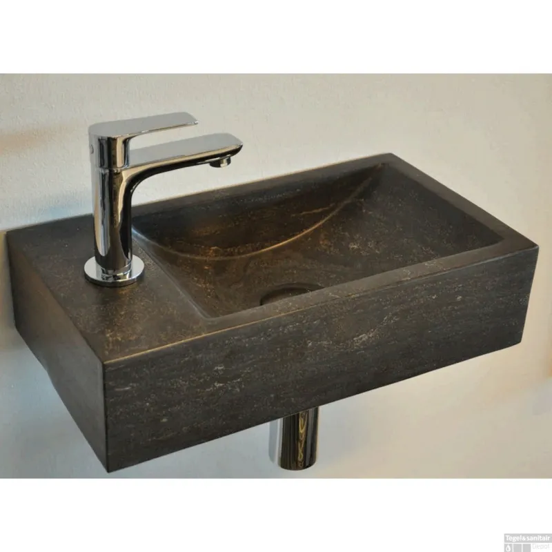 BWS Hardsteen Fontein Zwart 36x18x9 cm (Kraangat Links) Betaalbaar