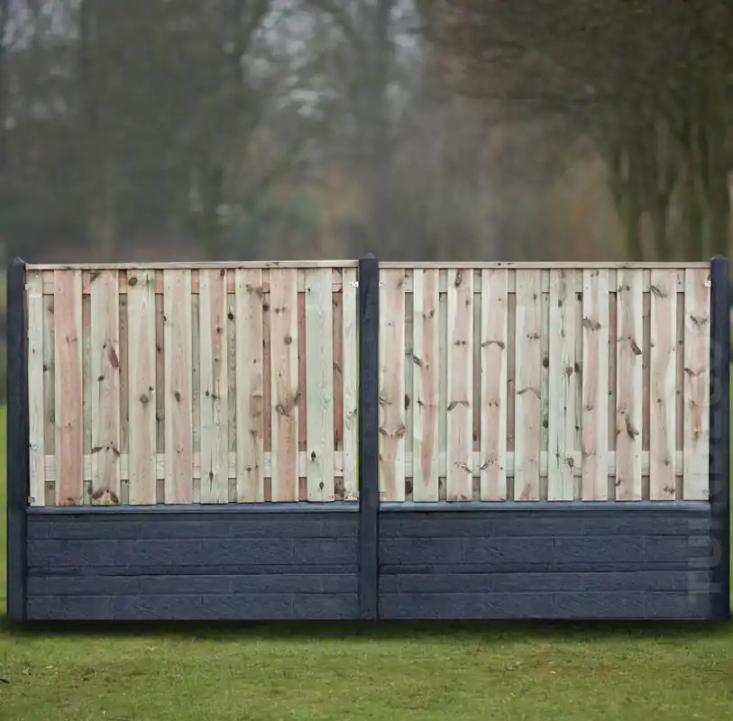 Flitsaanbieding Betonpaal antraciet rotsmotief - Eindpaal 280cm