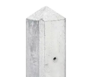 Betonpaal met diamantkop | Hout beton schutting systeem | Wit / Grijs - Hoekpaal Betaalbaar