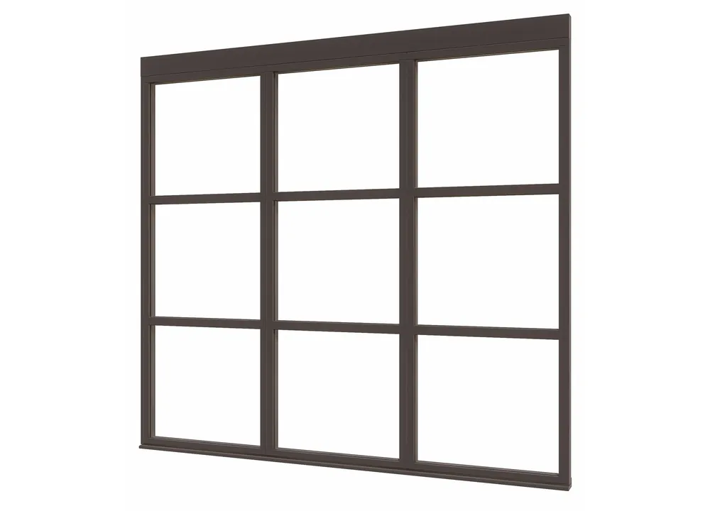 Hoge Kwaliteit Douglas glaswand steellook 9vaks diverse maten - Glaswand