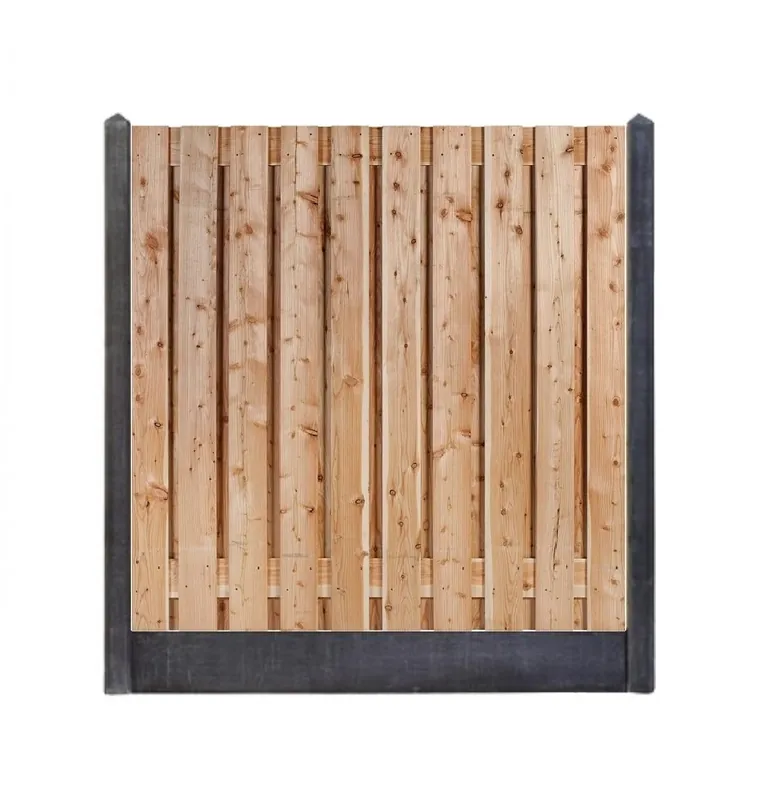 Direct Beschikbaar Douglas hout beton schutting pakket antraciet 19-planks - Prijs per meter (indicatie )
