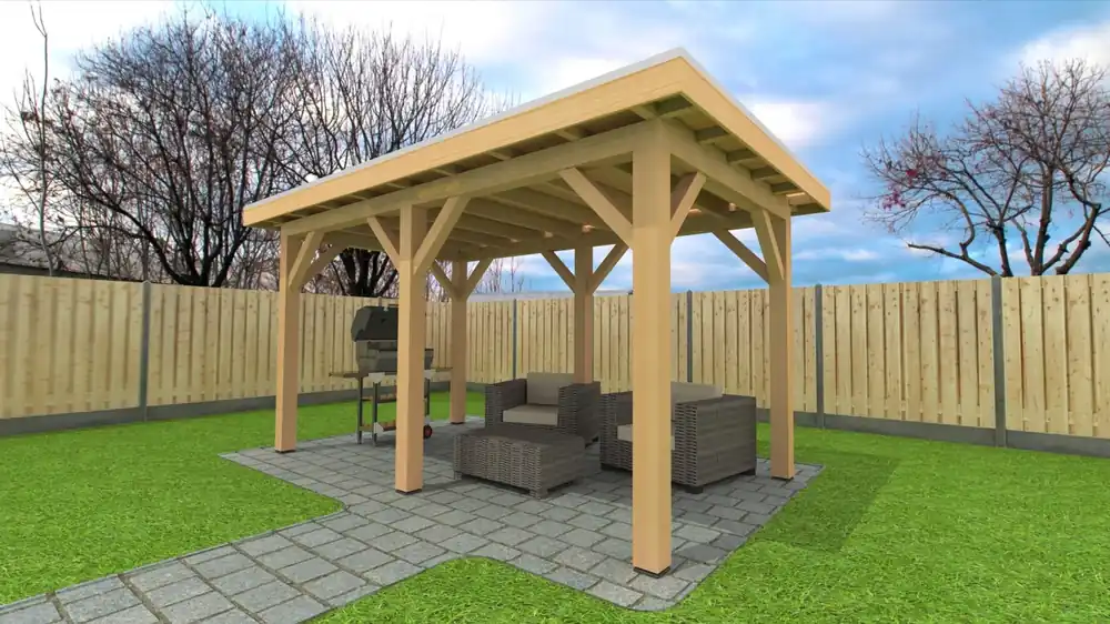 Douglas Overkapping 500x250 cm / 5x2,5 m Bouwpakket | Robuust - Basis materiaalpakket Robuust 500 x 250 Populair