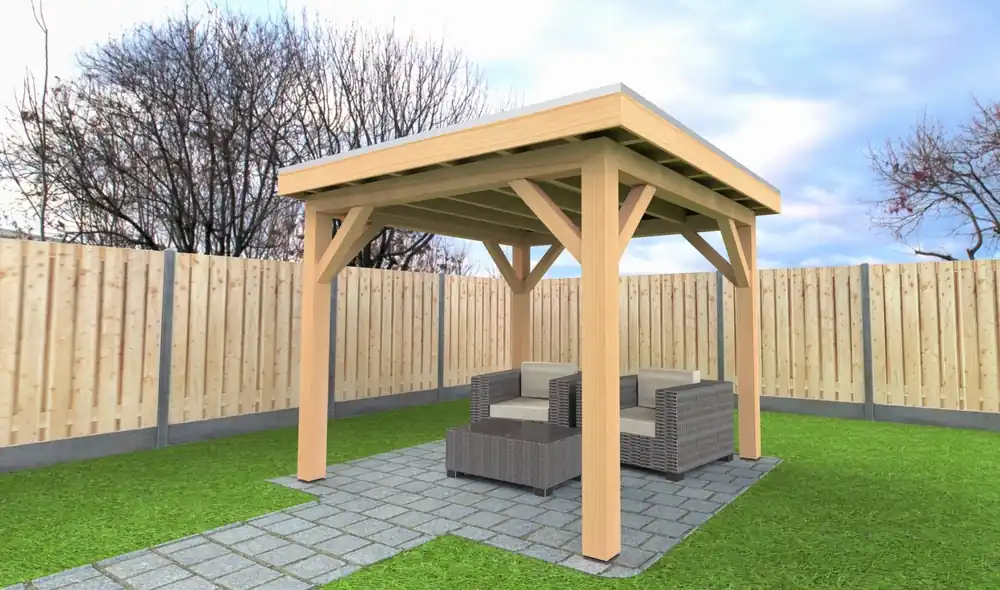 Bestel Nu Douglas Overkapping 300x300 cm / 3x3 m | Bouwpakket | Robuust - Basis Materiaalpakket Robuust 300 x 300