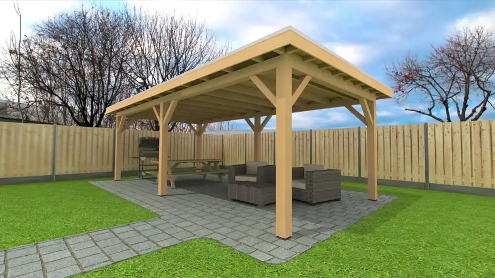 Douglas Overkapping 800x400 cm / 8x4 m | Bouwpakket | Robuust - Basis materiaalpakket Robuust 800 x 400 Seizoensaanbieding