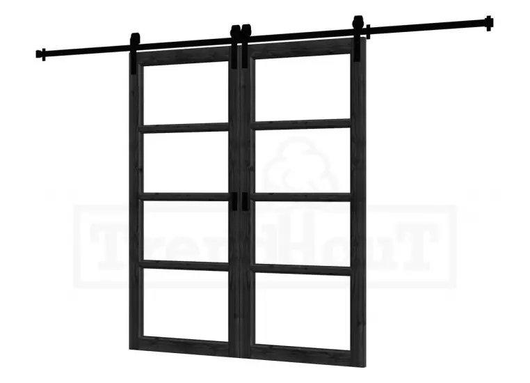 Populair Douglas schuifdeur dubbel 4vaks steel look - Schuifdeur