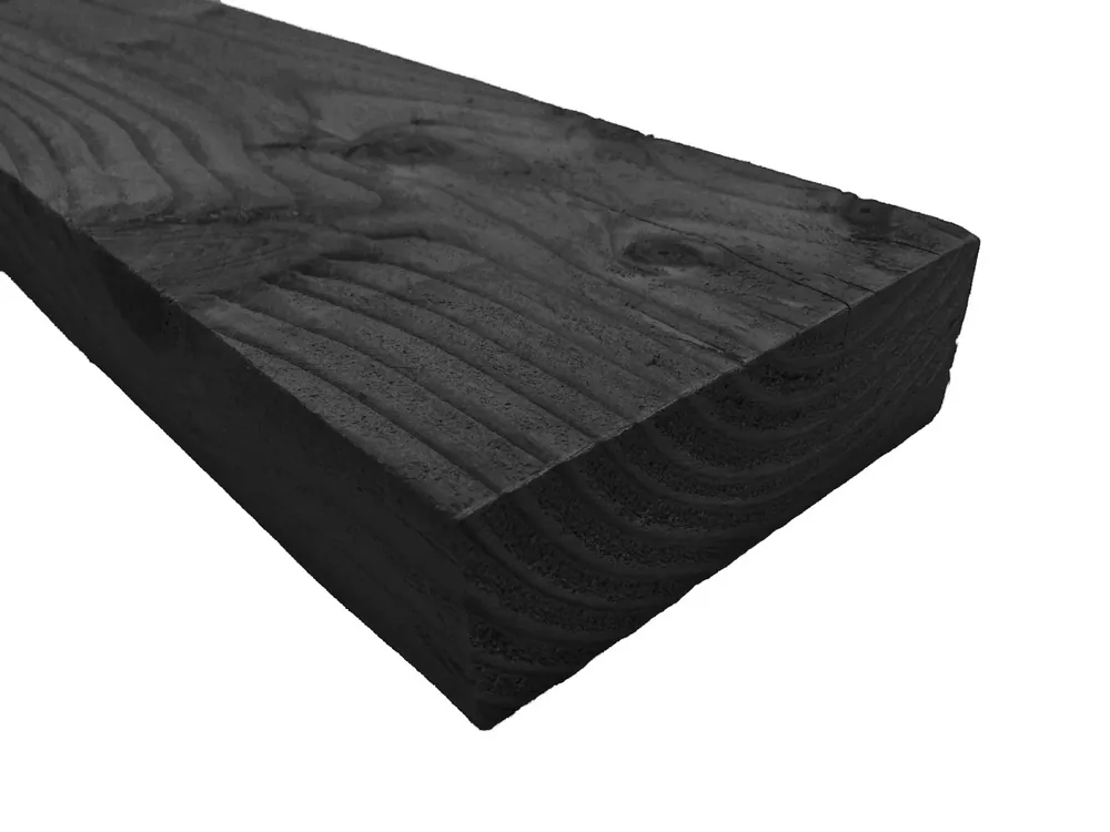 Douglas Balk / Gording 50 x 150 mm (5 x 15 cm) Fijnbezaagd en zwart geimpregneerd - Douglas 5x15x400cm zwart geimpregneerd Alleen Vandaag