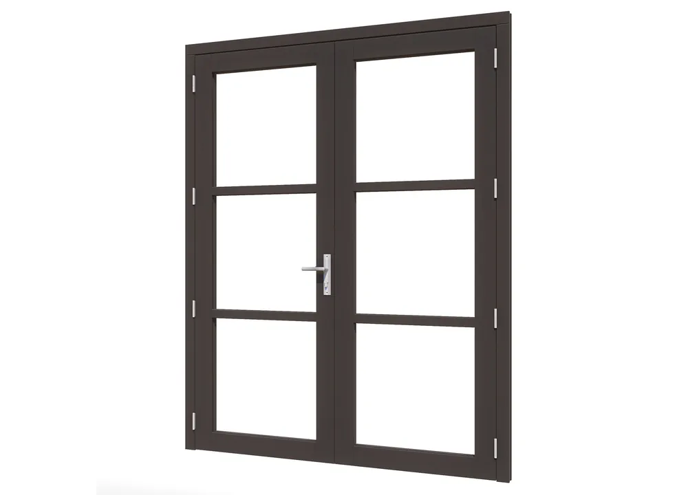 Koop Online Douglas steellook 3vaks glasdeur dubbel met kozijn - Glasdeur
