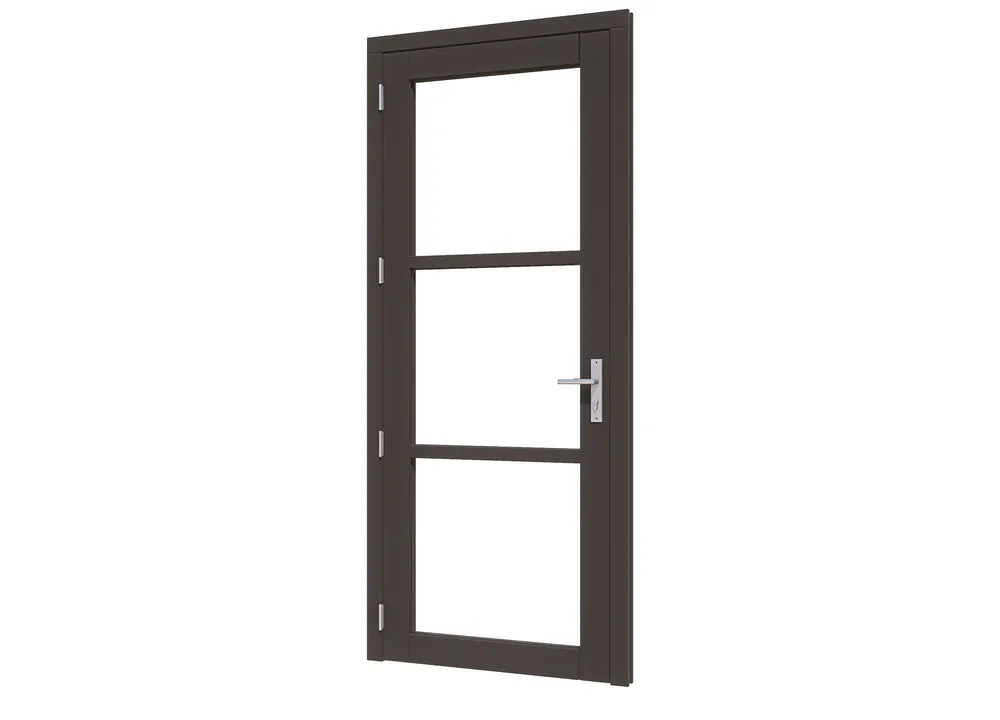 Seizoensaanbieding Douglas steellook 3vaks glasdeur enkel met kozijn - Glasdeur