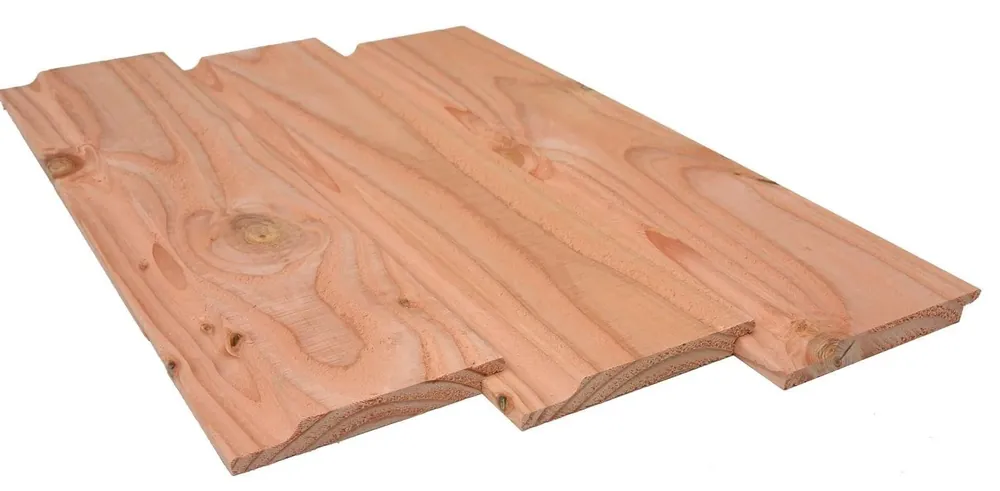 Goedkoop Douglas Halfhouts Rabat 18x145mm gedroogd, zichtzijde fijnbezaagd - 400cm