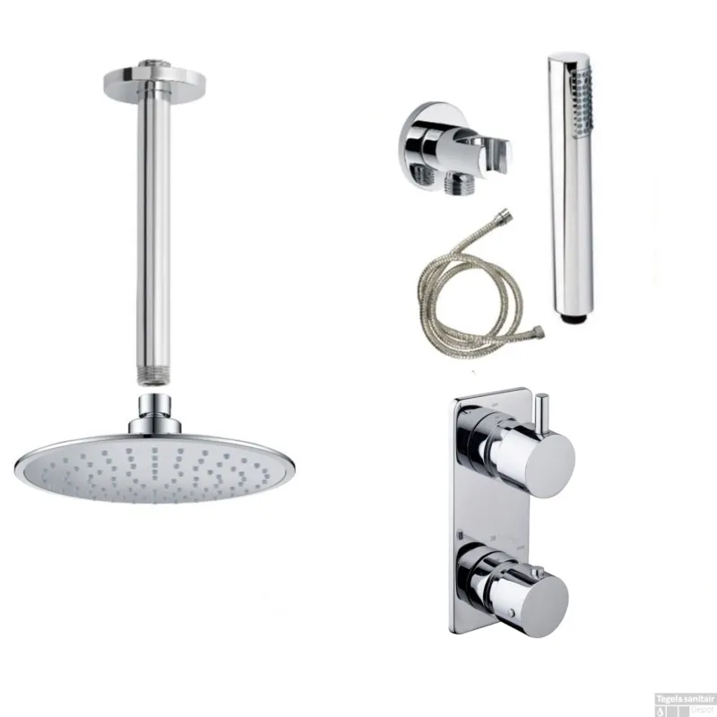 Must-Have ACTIE Wiesbaden Inbouw Regendouche Caral Rechthoek Plafonduitloop Chroom