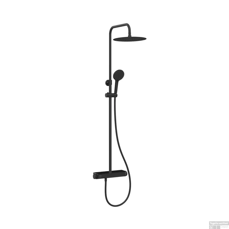 Favoriet Regendoucheset Opbouw Wiesbaden Tondell Thermostatisch Met Planchet Mat Zwart