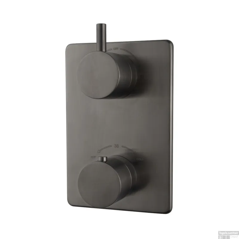 Afbouwdeel Wiesbaden Caral Inbouw Douche Thermostaatkraan 2-Weg Gunmetal Betrouwbaar