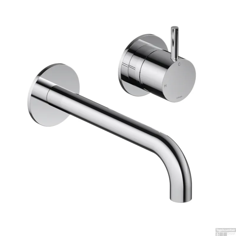 Rechtstreeks Van De Fabrikant Inbouw Wastafelkraan Hotbath Cobber 18 cm Gebogen Uitloop 1-Hendel Chroom