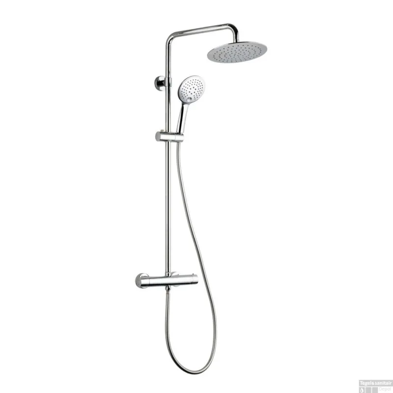 Regendoucheset BWS met Thermostaat Hoofddouche 20 cm Handdouche 2 Standen Chroom Flitsaanbieding