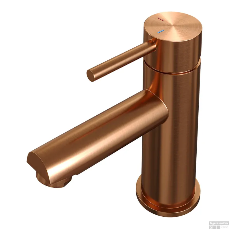Seizoensaanbieding Wastafelmengkraan Brauer Copper Edition Coldstart Opbouw Laag Ronde Hendel Geborsteld Koper PVD