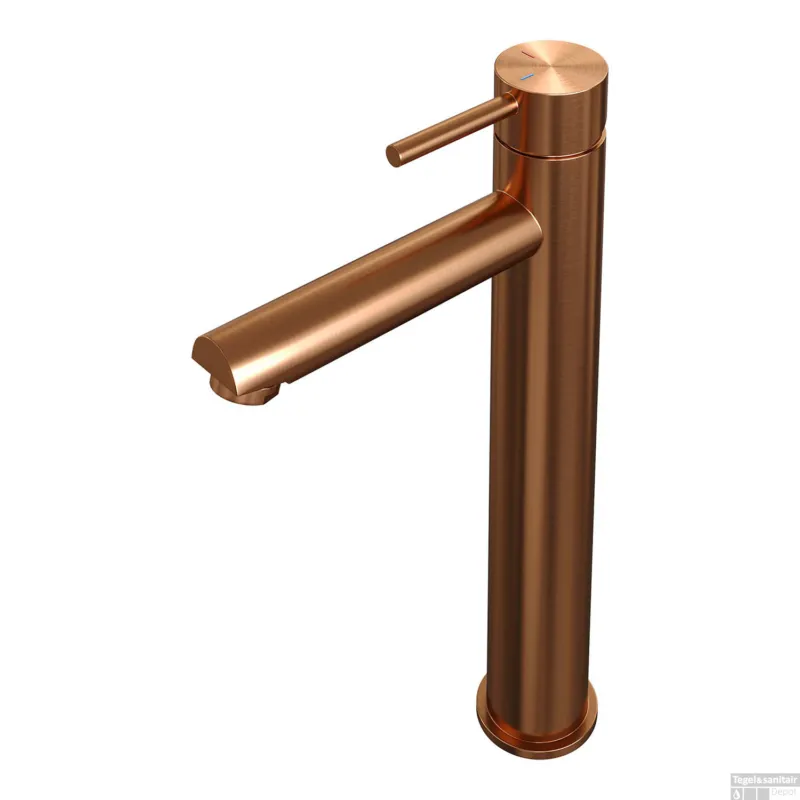 Betrouwbaar Wastafelmengkraan Brauer Copper Edition Coldstart Opbouw Hoog Ronde Hendel Geborsteld Koper PVD