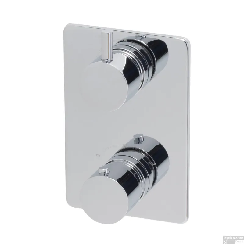 Seizoensaanbieding BWS Afbouwdeel Round 2-Weg Chroom tbv Thermostatisch Inbouwdeel Uni