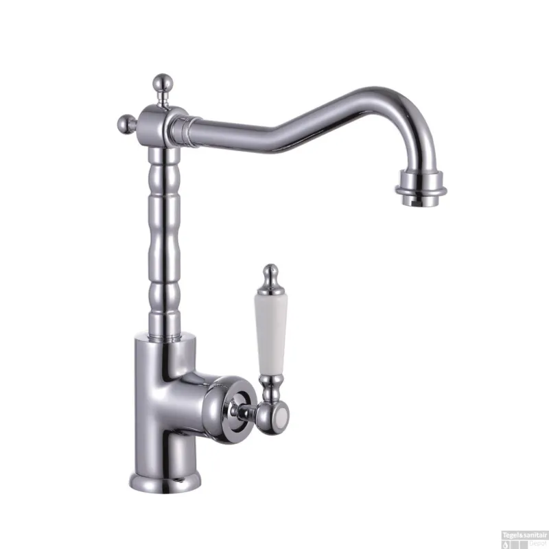 Keukenmengkraan Schutte Old Style Retro Hoge Draaibare Uitloop Chroom Aanbieding