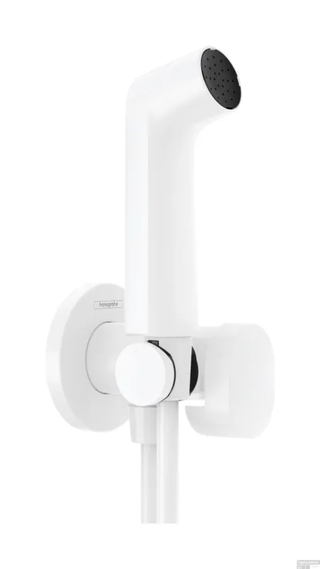 Flitsaanbieding Hansgrohe bidethanddouche 1jet S EcoSmart voor koud water met porter en doucheslang 125 cm, mat wit