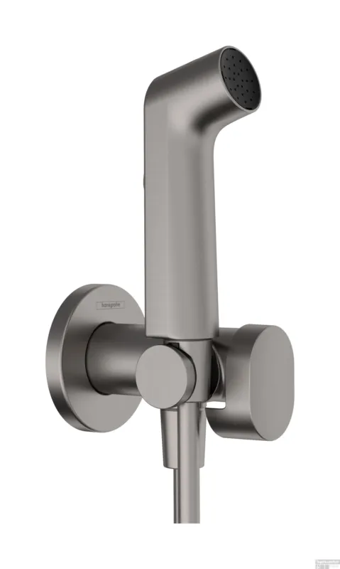 Hansgrohe bidethanddouche 1jet EcoSmart voor warm water met douchehouder en doucheslang 125 cm, Brushed Black Chrome Direct Beschikbaar